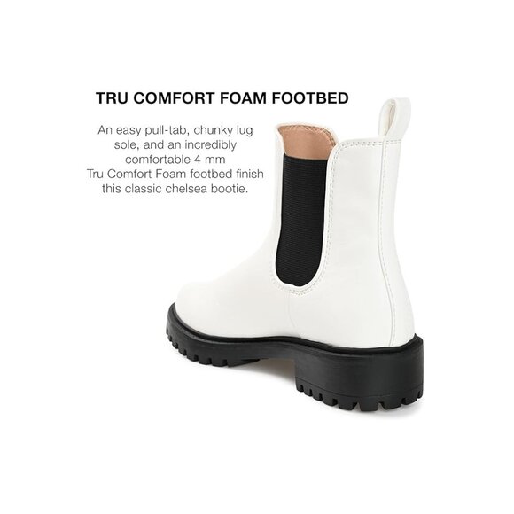 NiB Journee Women's Kenova  Chelsea Style Pull On Boot White Size 8 M $70 RY1385 - Picture 2 of 4